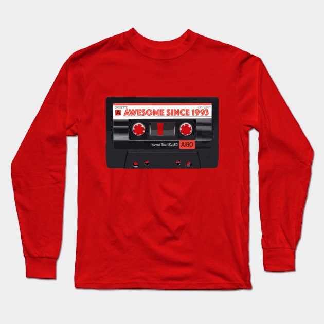 Classic Cassette Tape Mixtape - Awesome Since 1993 Birthday Gift Long Sleeve T-Shirt by DankFutura